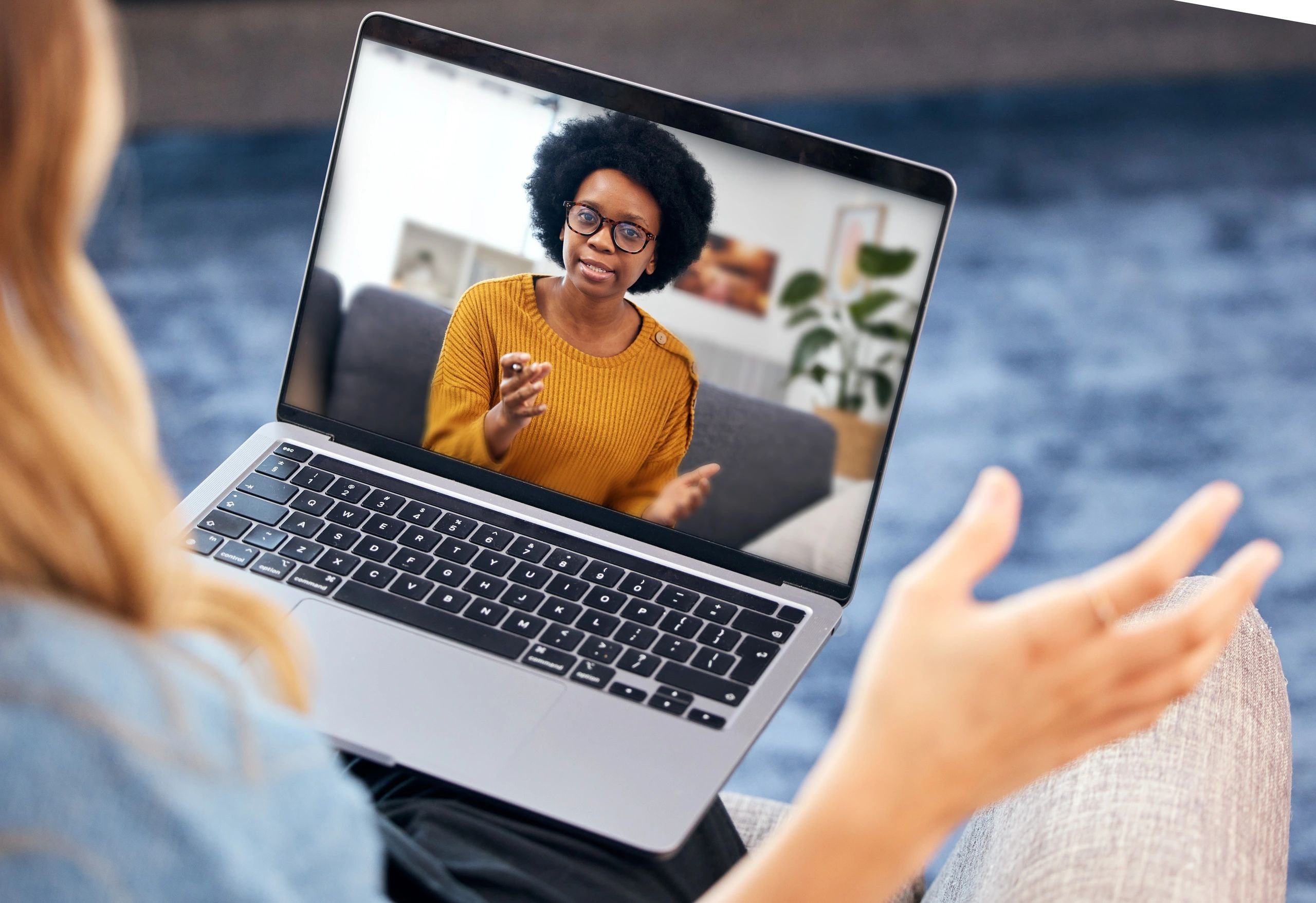 Telehealth video call remote counseling session